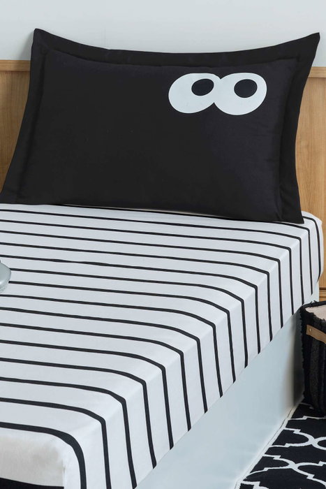 L'essentiel linge de maison Juego de Sábanas Funny Cizgili - Negro L'essentiel linge de maison Juego de Sábanas Funny Cizgili - Negro